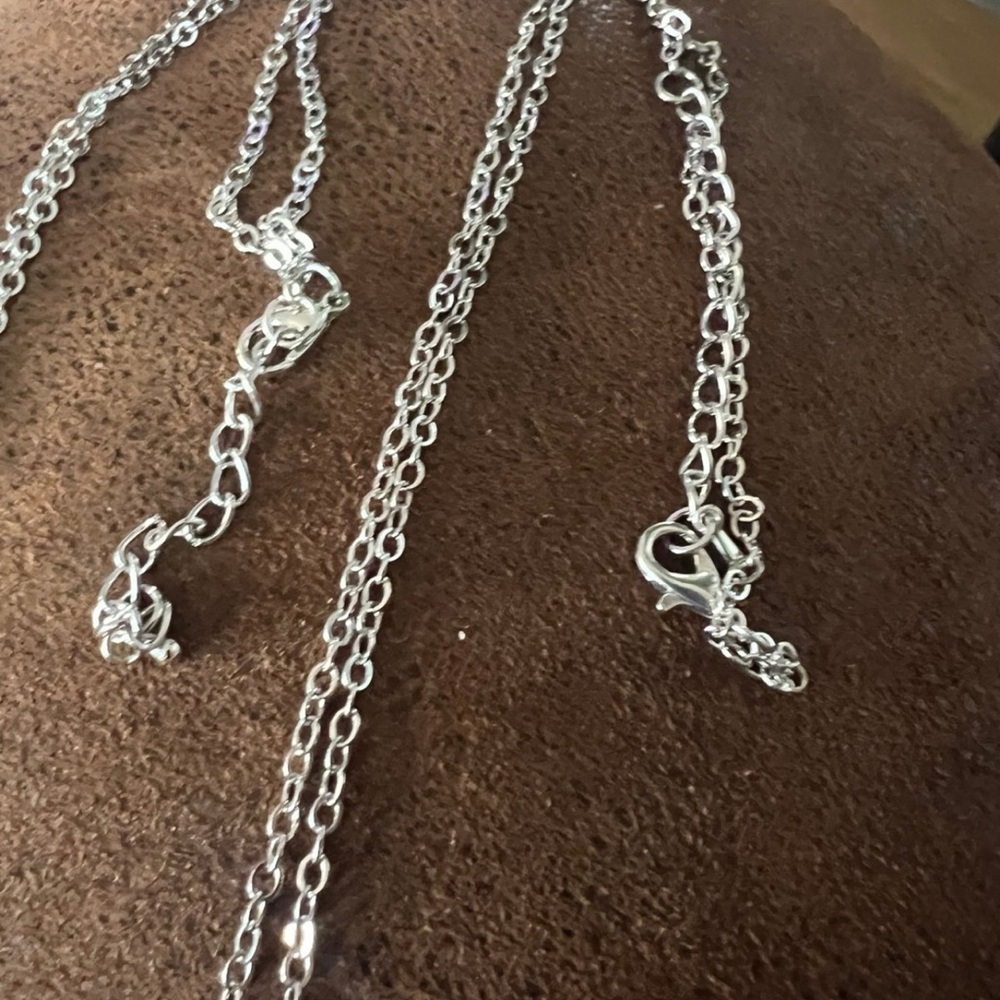 Hello Kitty Silver Necklaces with Pink and Blue Pendants N45 - Picture 3 of 4